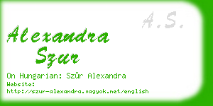 alexandra szur business card
